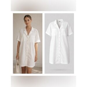Womens Linen Shirt Dress Large Coastal Euro Summer Clean Girl Capsule Minimalist